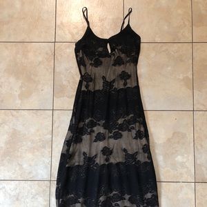Vintage Midi Lace Overlay Dress